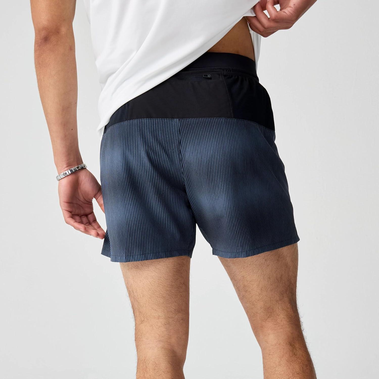 image:imageBrooks Mens Journey 5quot Short Lightweight Supportive Fit Athletic Shorts with Brief Liner ampamp Secure StorageSonic SlateBlack
