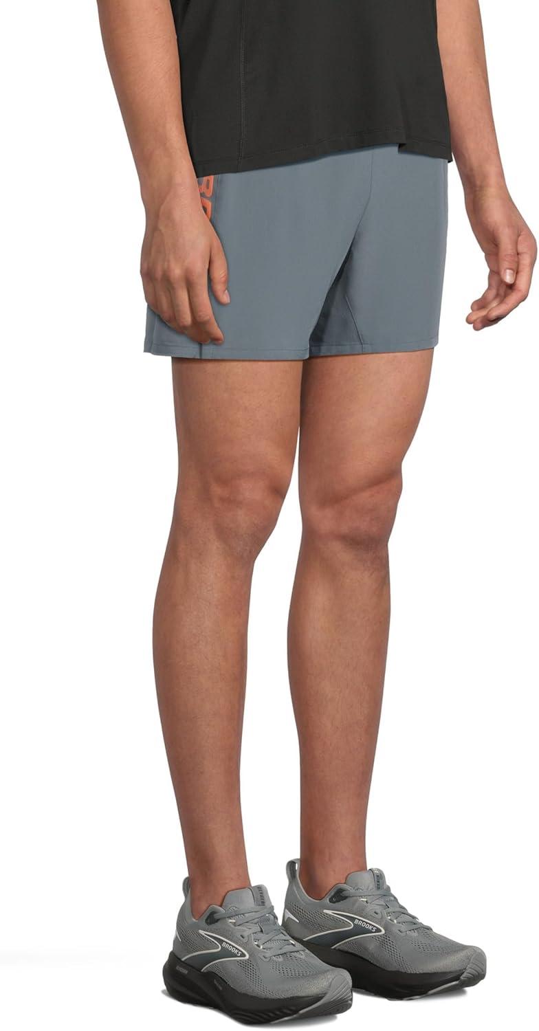 image:imageBrooks Mens Journey 5quot Short Lightweight Supportive Fit Athletic Shorts with Brief Liner ampamp Secure StorageStormSpeed Logo