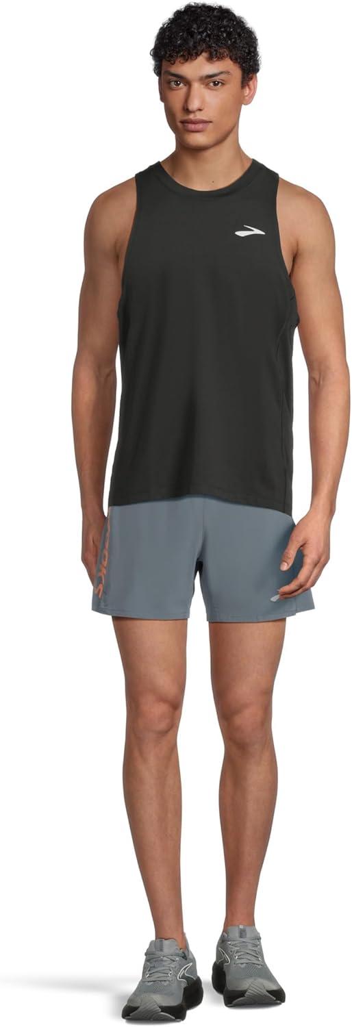 image:imageBrooks Mens Journey 5quot Short Lightweight Supportive Fit Athletic Shorts with Brief Liner ampamp Secure StorageStormSpeed Logo