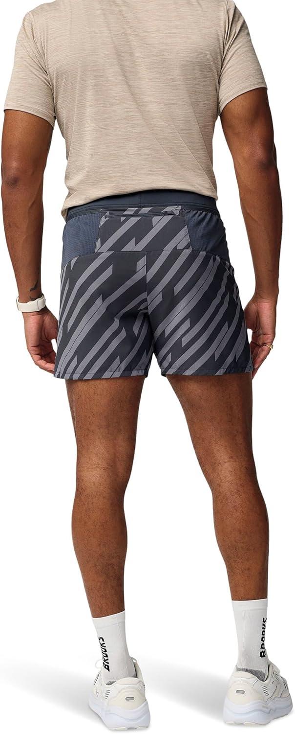 image:imageBrooks Mens Journey 5quot Short Lightweight Supportive Fit Athletic Shorts with Brief Liner ampamp Secure StorageStrider