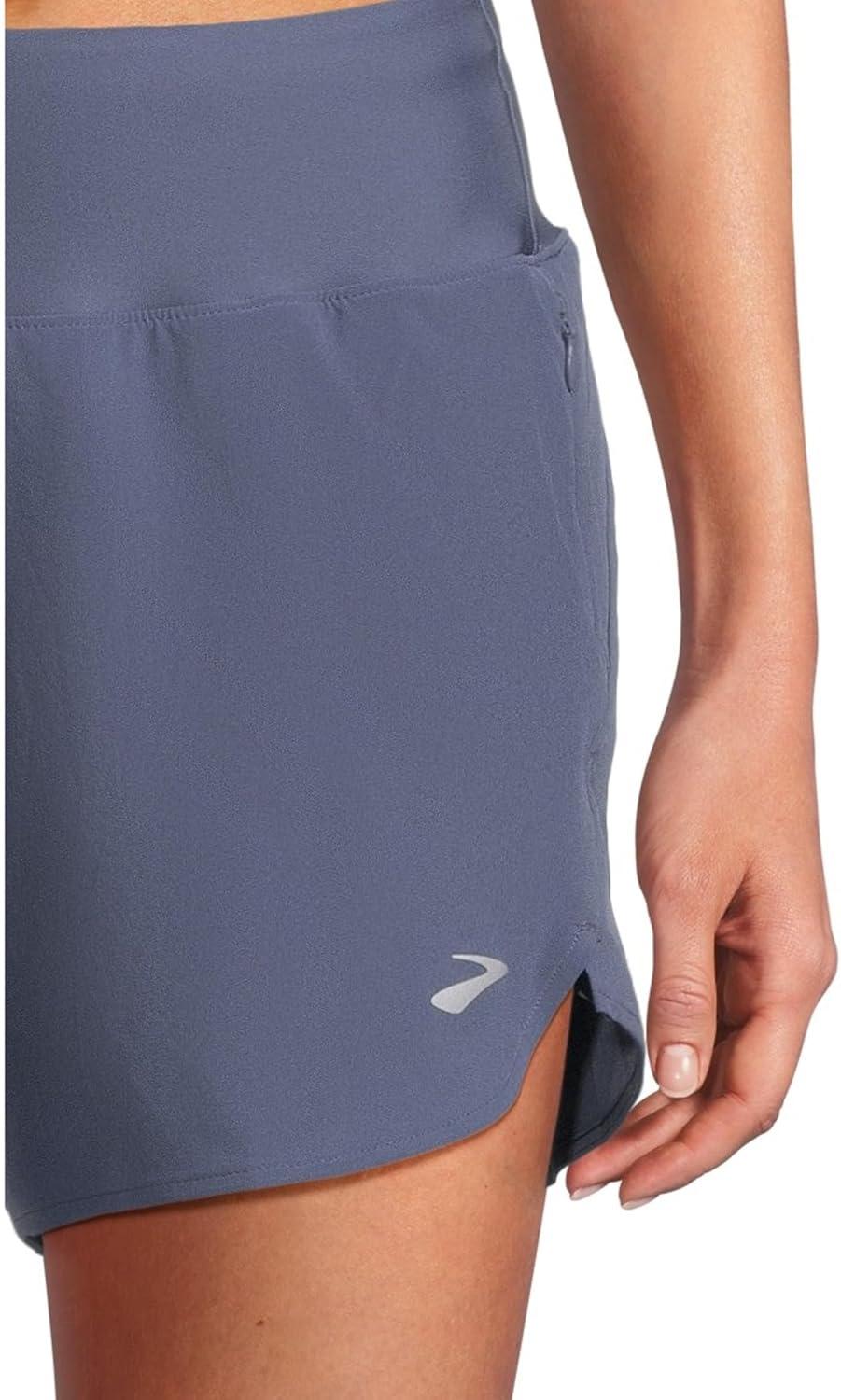 image:imageBrooks Womens Chaser 5quot Short 20 HighRise Athletic Shorts with Adjustable Waistband Secure Storage ampamp Stretch FabricNightshadow