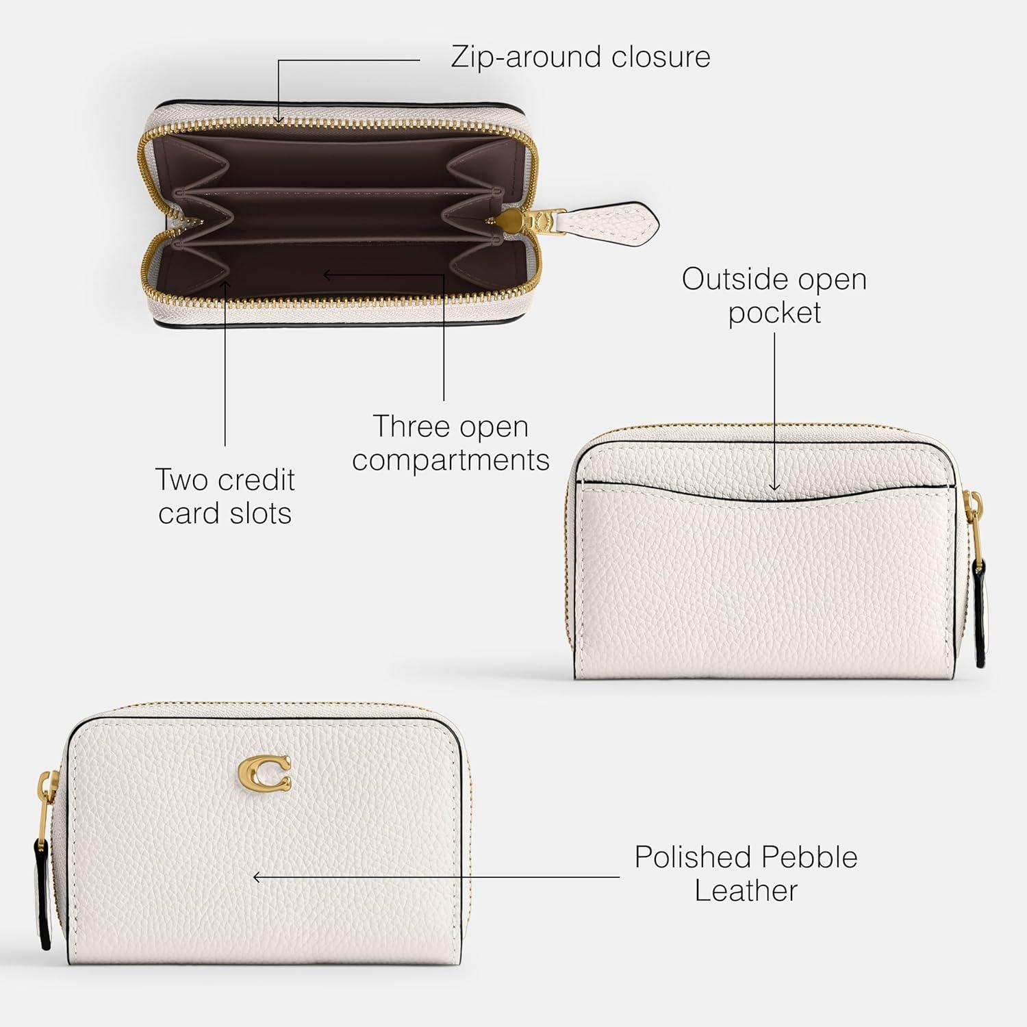 image:imageCOACH Womens Small Zip Around Card CaseB4CHALK