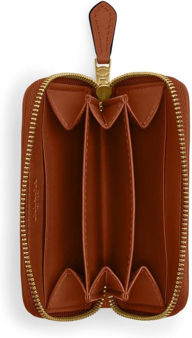 image:imageCOACH Womens Small Zip Around Card CaseB4Cocoa Burnished Amber