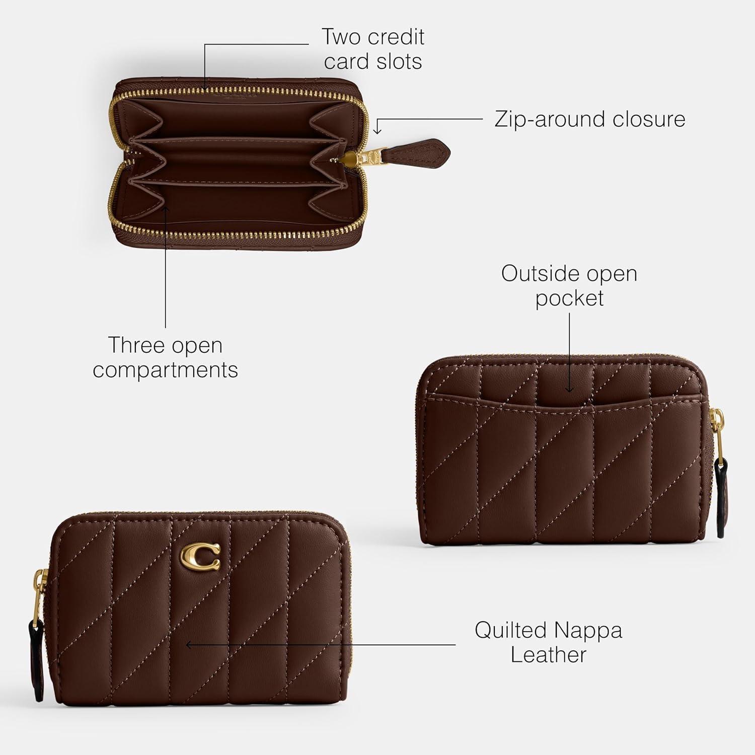 image:imageCOACH Womens Small Zip Around Card CaseB4Maple