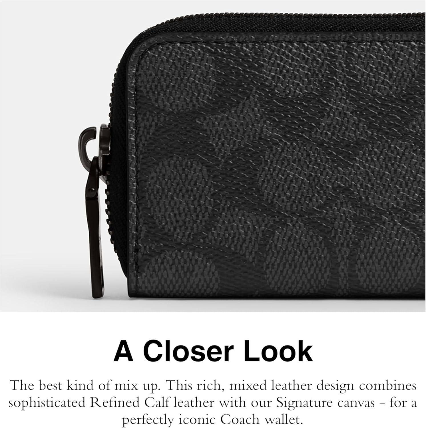image:imageCOACH Womens Small Zip Around Card CaseCHARCOAL