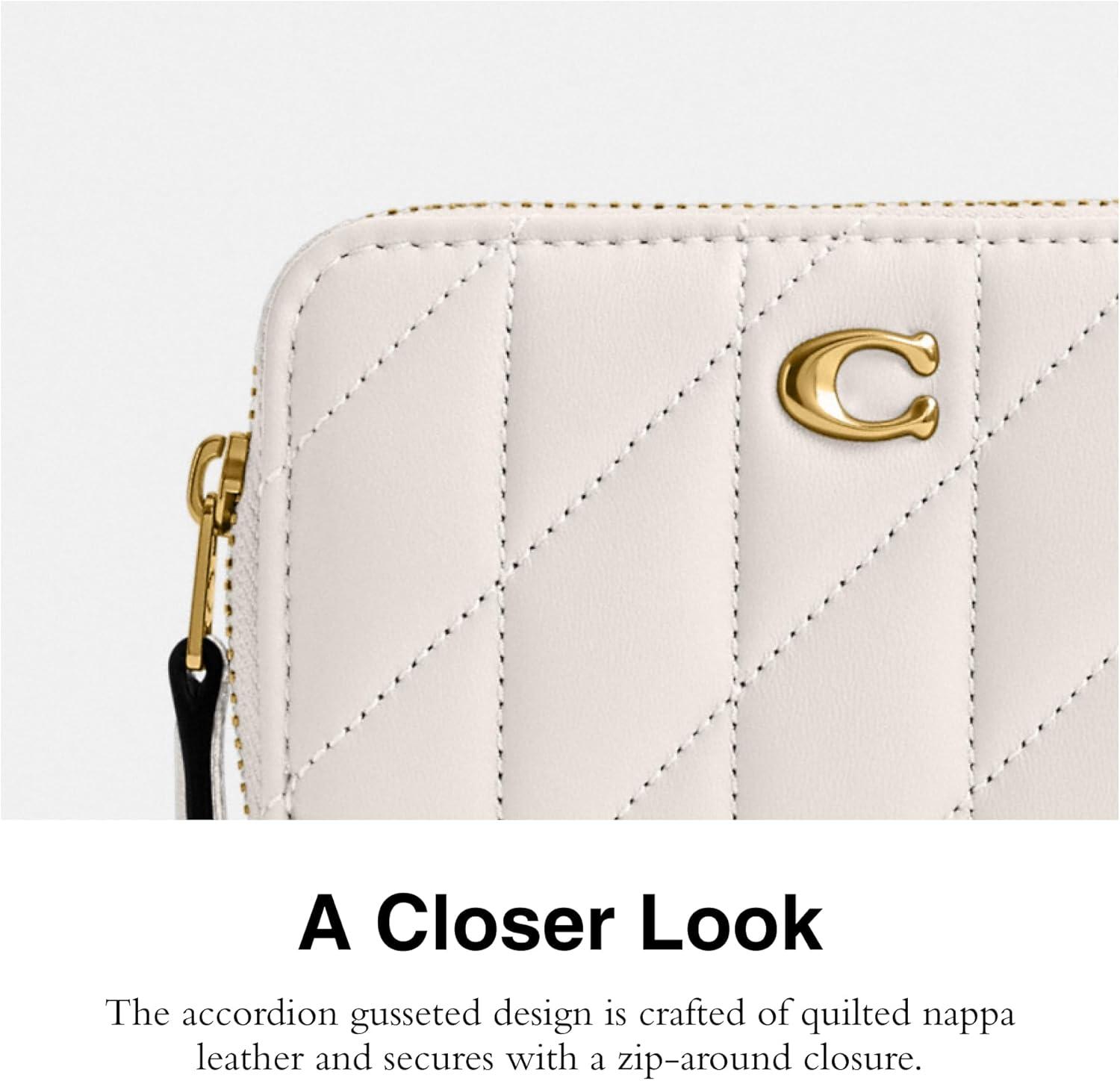image:imageCOACH Womens Small Zip Around Card CaseChalk