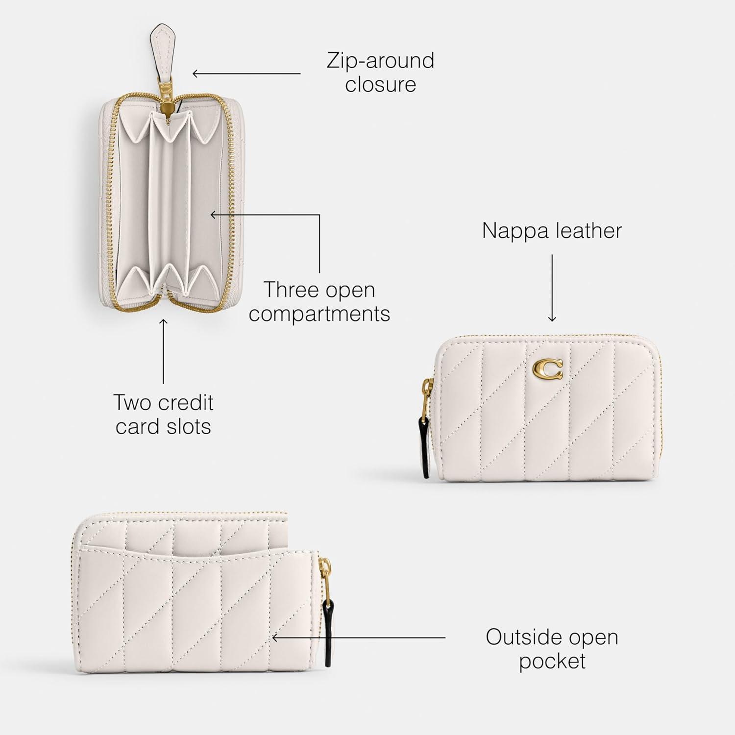 image:imageCOACH Womens Small Zip Around Card CaseChalk