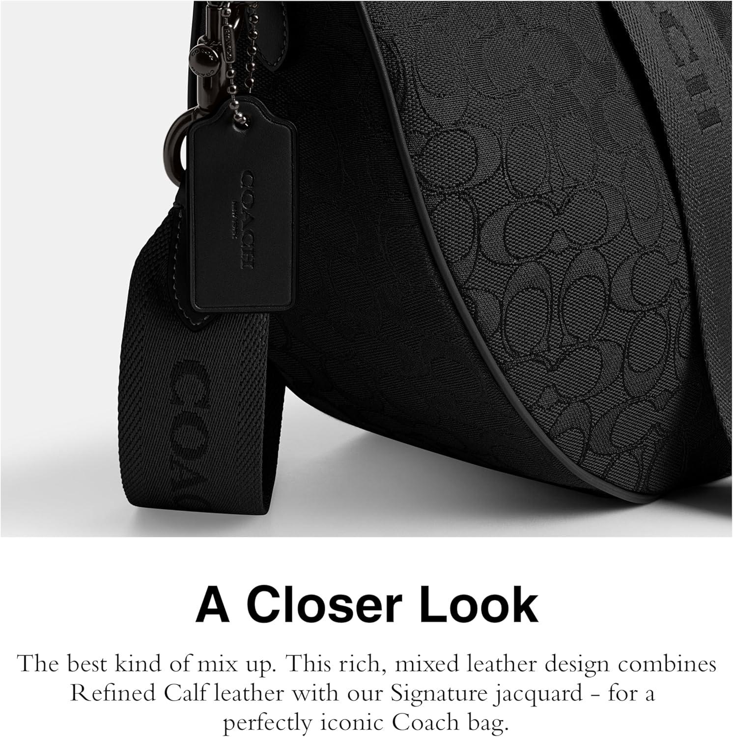 image:imageCOACH mens Hall Soft Sling Bag 45 in Signature JacquardBlack