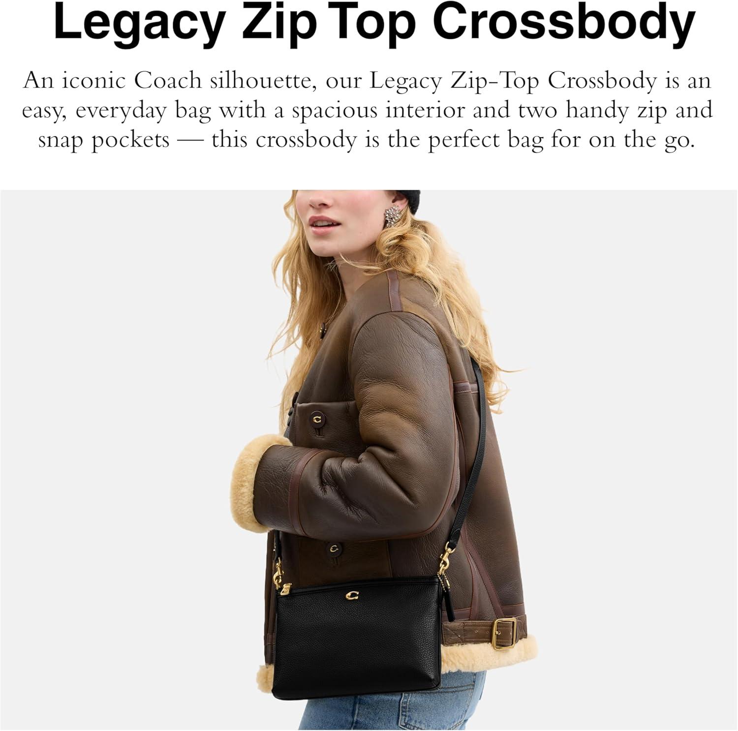 image:imageCOACH womens Legacy Zip Top CrossbodyB4Black