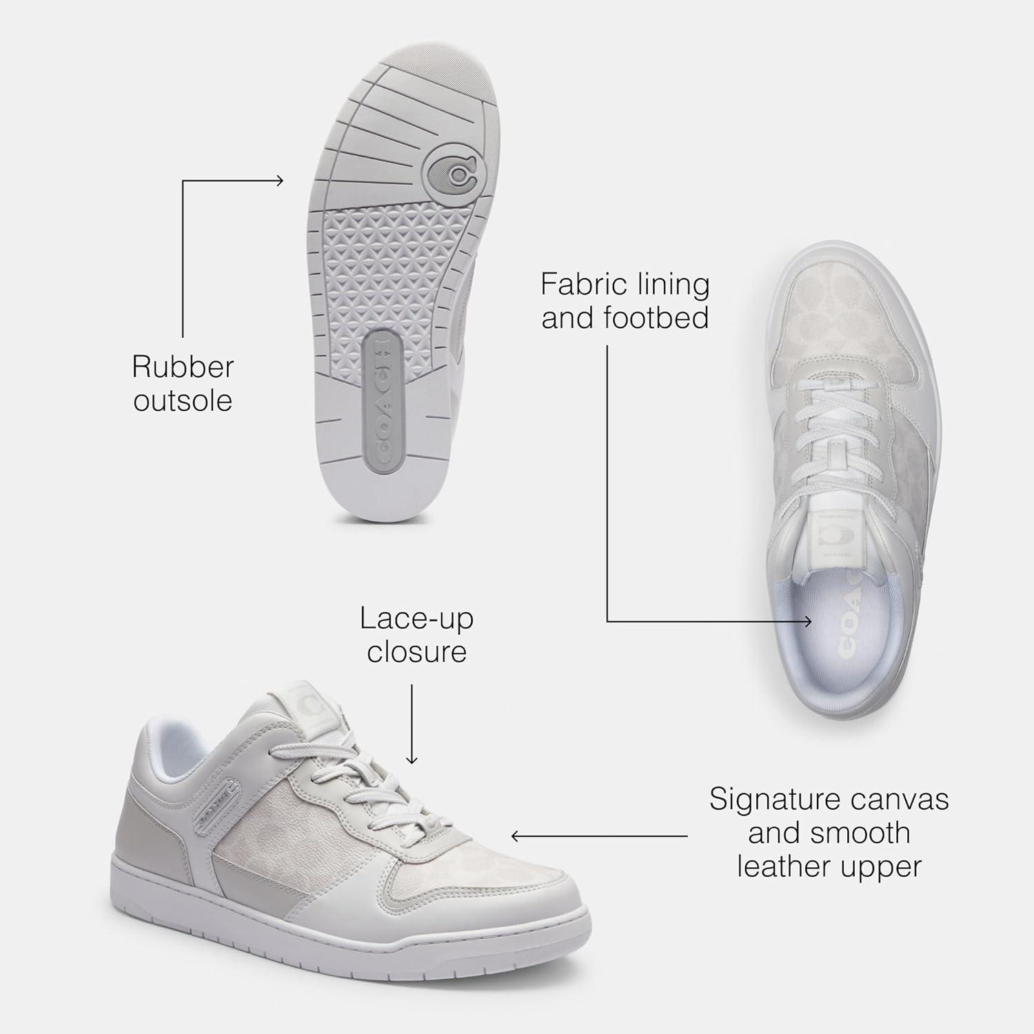 image:imageCoach Mens C201 Mixed Material SneakerOptic WhiteGrey