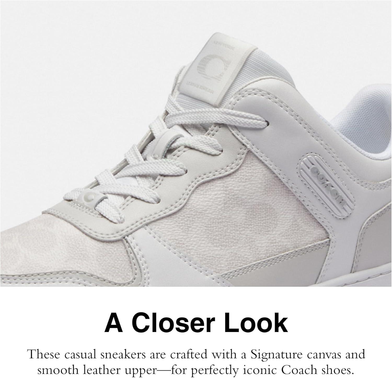 image:imageCoach Mens C201 Mixed Material SneakerOptic WhiteGrey