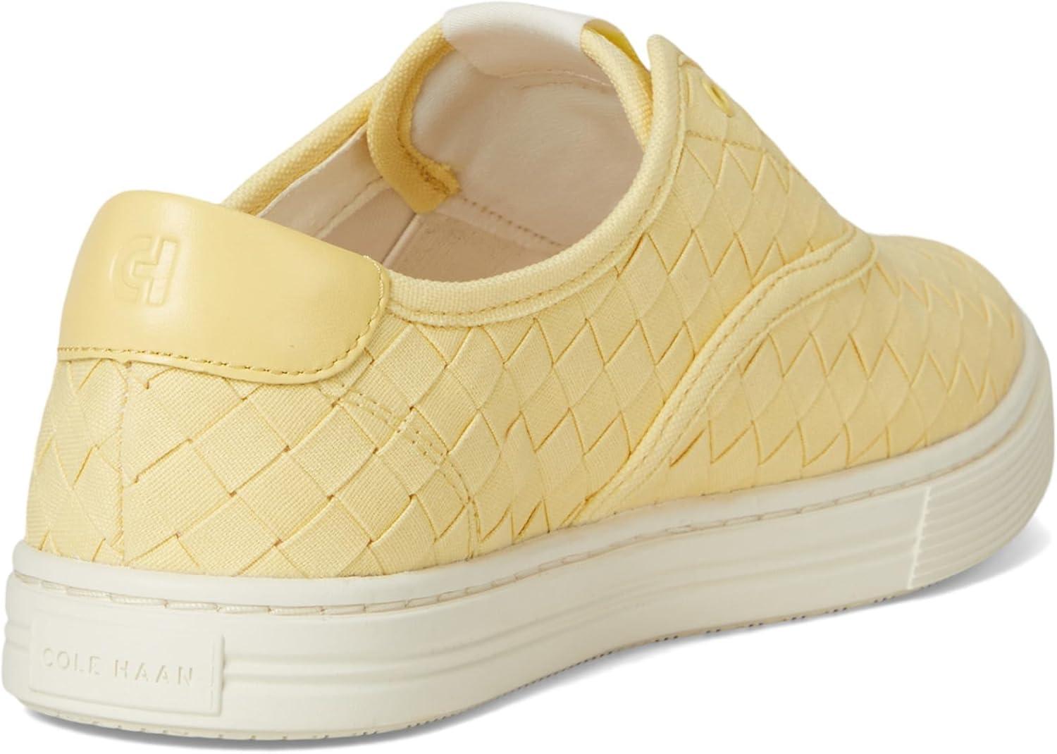 image:imageCole Haan Womens Grandpro HarborPale Banana Woven CanvasLeatherIvory