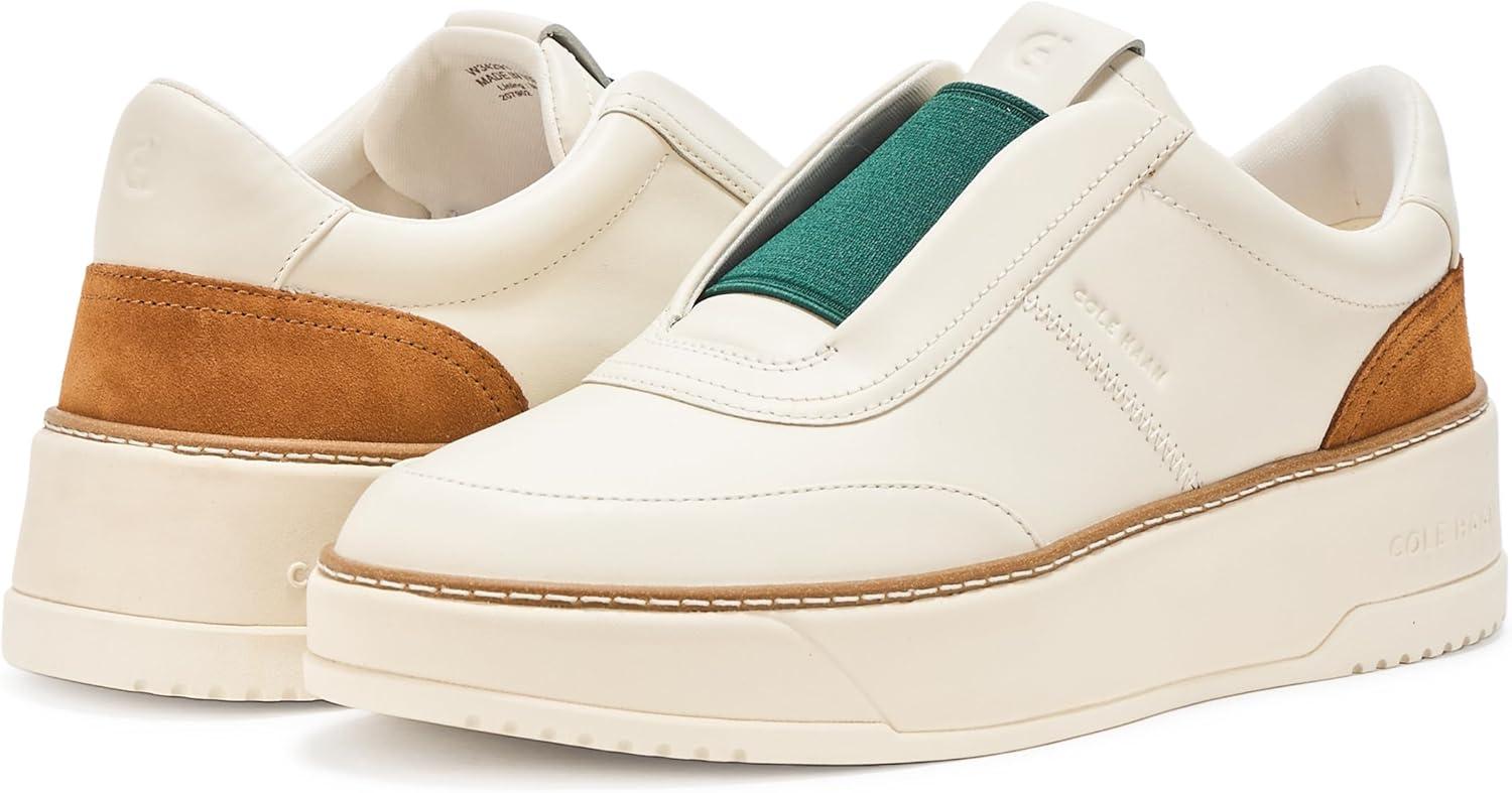 image:imageCole Haan Womens Grandpro Maxfield Slipon SneakersIvoryTobacco Suede