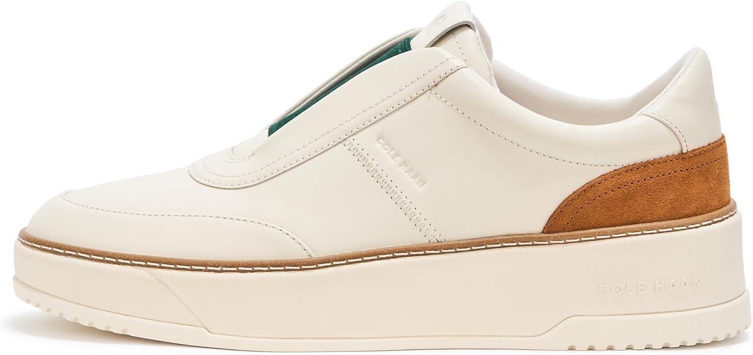 image:imageCole Haan Womens Grandpro Maxfield Slipon SneakersIvoryTobacco Suede