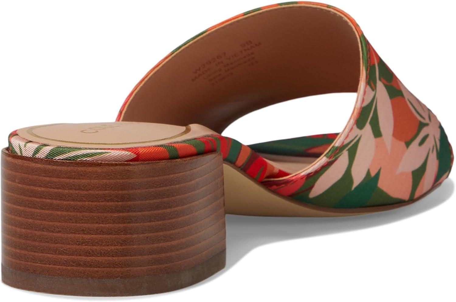 image:imageCole Haan womens Calli Single Band Block HeelMulti Leaf Print