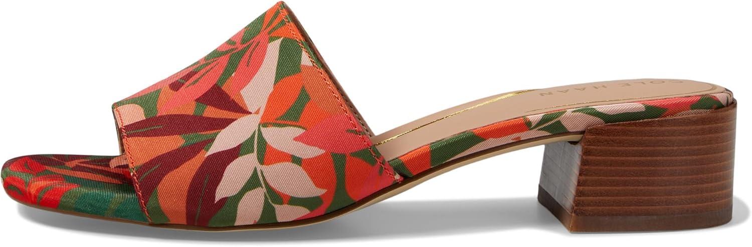 image:imageCole Haan womens Calli Single Band Block HeelMulti Leaf Print