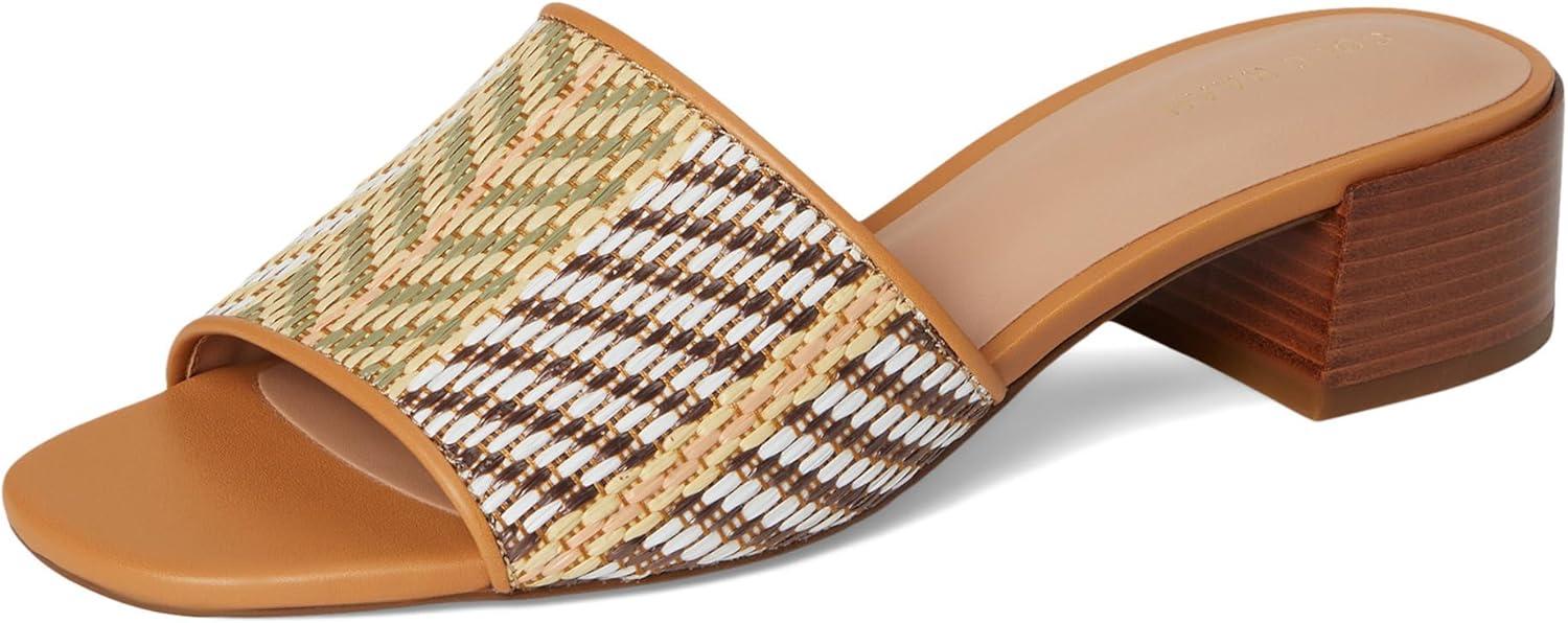 image:imageCole Haan womens Calli Single Band Block HeelStriped RaffiaBiscuit Ltr