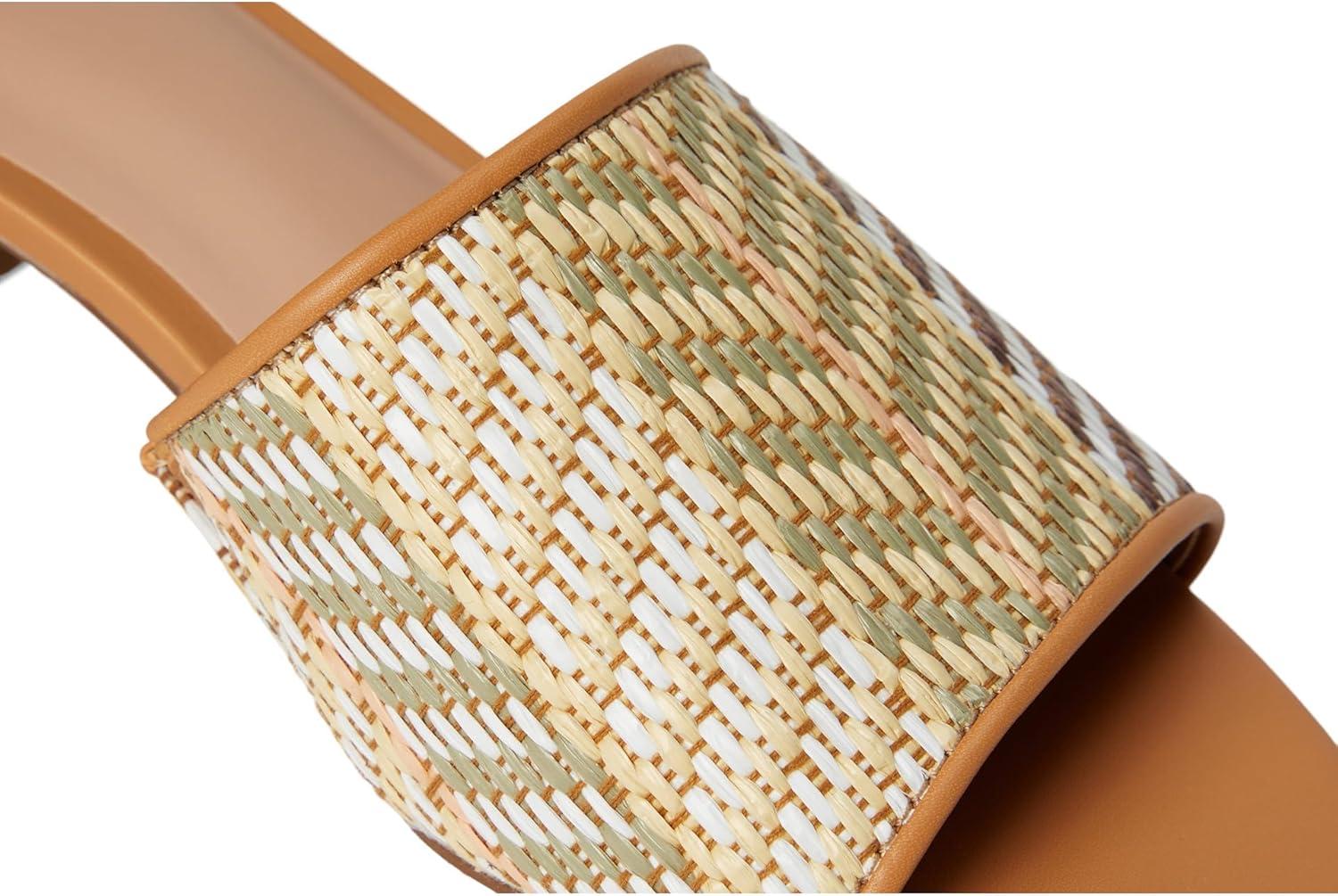 image:imageCole Haan womens Calli Single Band Block HeelStriped RaffiaBiscuit Ltr