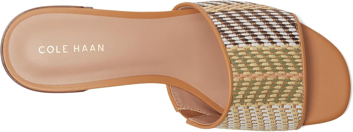 image:imageCole Haan womens Calli Single Band Block HeelStriped RaffiaBiscuit Ltr