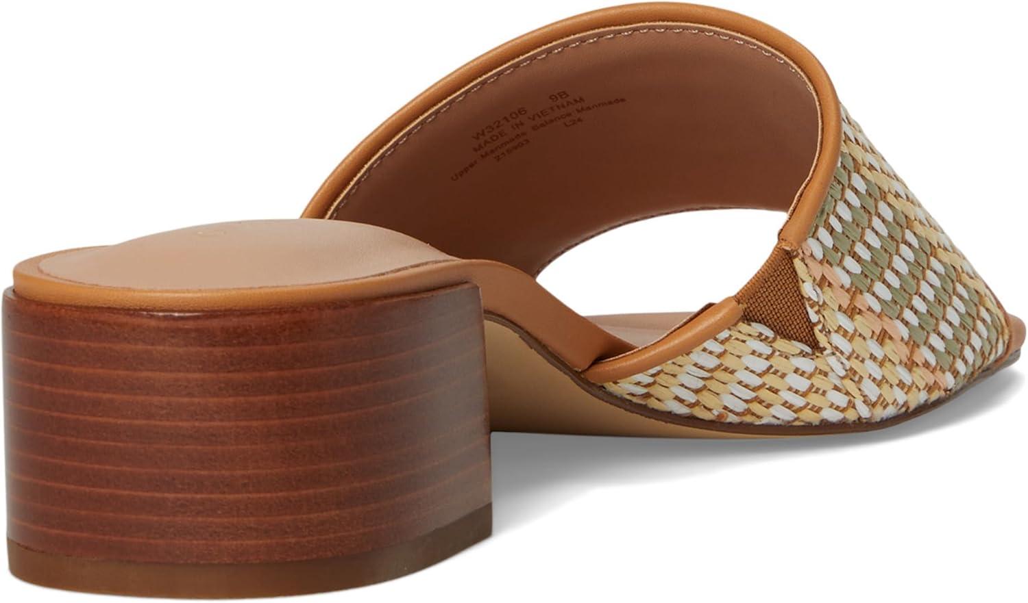 image:imageCole Haan womens Calli Single Band Block HeelStriped RaffiaBiscuit Ltr