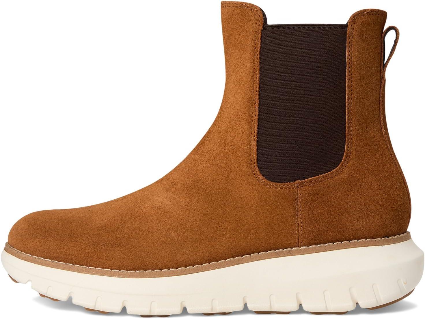 image:imageCole Haan womens Zerogrand Rexanna Waterproof ChelseaCh Tobacco SuedeIvory Wp