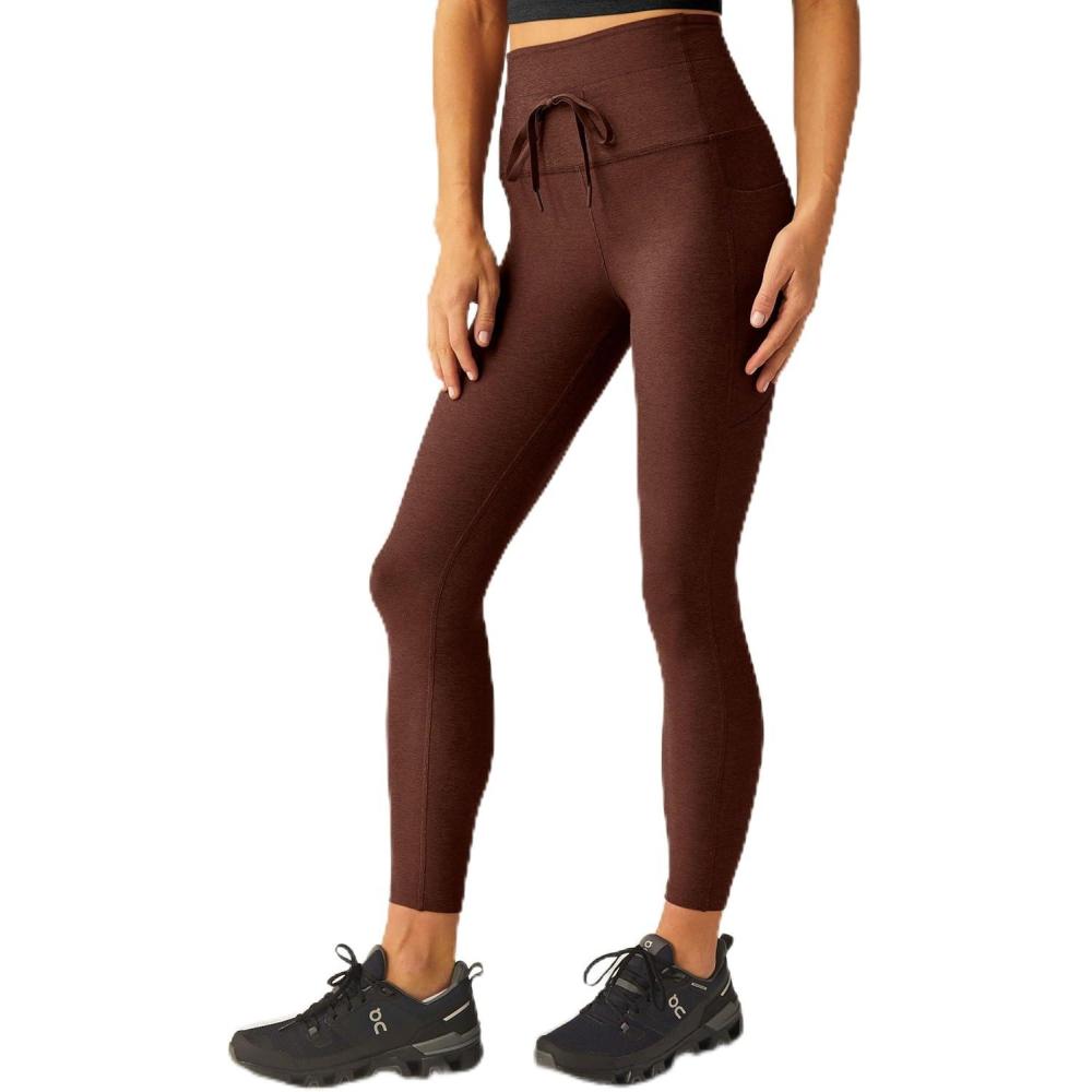 image:imageBeyond Yoga Womens Spacedye Go Pocket Midi LeggingChocolate Heather