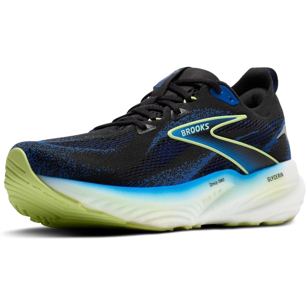 image:imageBrooks Mens Glycerin 22 Neutral Running ShoeBlackCobaltNeo Yellow