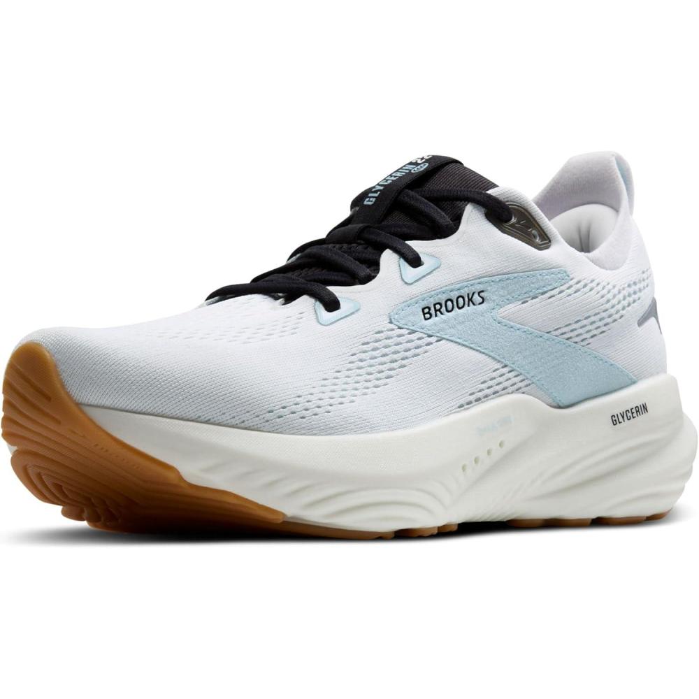 image:imageBrooks Mens Glycerin 22 Neutral Running ShoeBright WhiteWinter SkyBlack