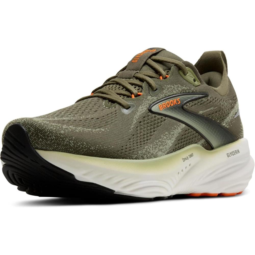 image:imageBrooks Mens Glycerin 22 Neutral Running ShoeDusty OliveTeaOrange