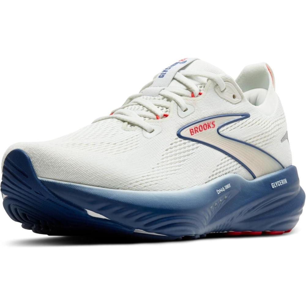 image:imageBrooks Mens Glycerin 22 Neutral Running ShoeGrayNavy PeonyFiery Red