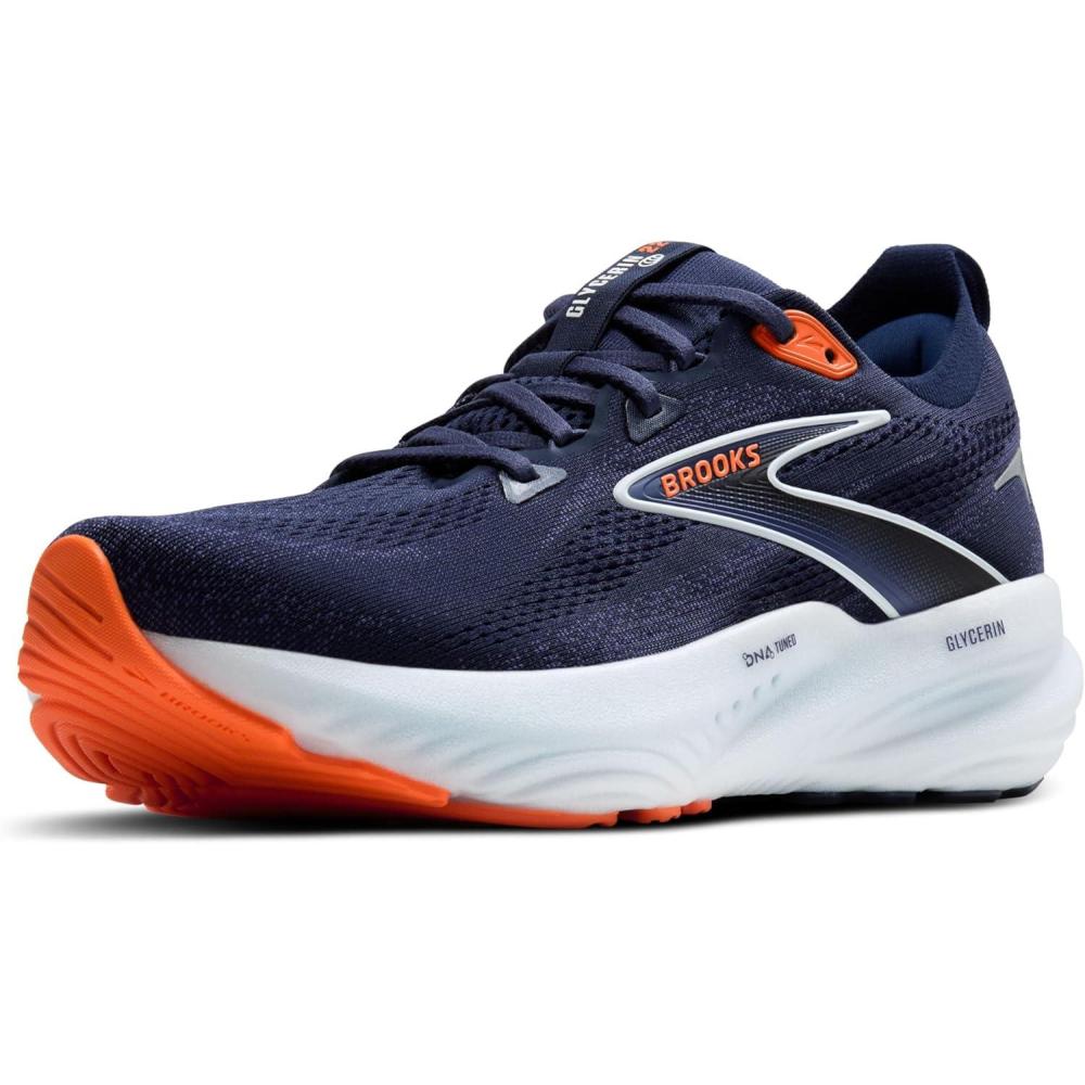 image:imageBrooks Mens Glycerin 22 Neutral Running ShoePeacoatBlue RibbonOrange