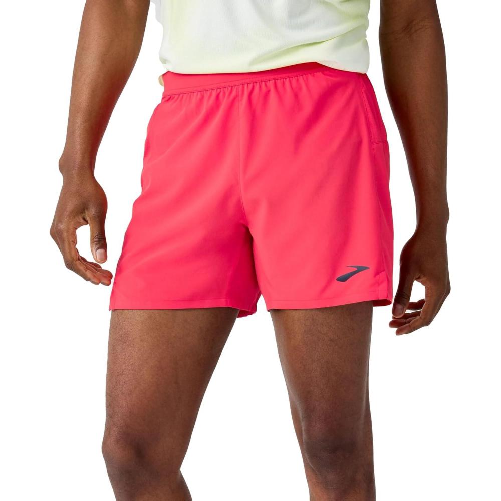 image:imageBrooks Mens Journey 5quot Short Lightweight Supportive Fit Athletic Shorts with Brief Liner ampamp Secure StorageCosmic Crisp