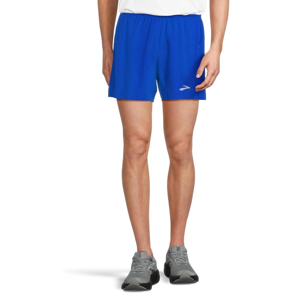 image:imageBrooks Mens Journey 5quot Short Lightweight Supportive Fit Athletic Shorts with Brief Liner ampamp Secure StorageNeo Blue