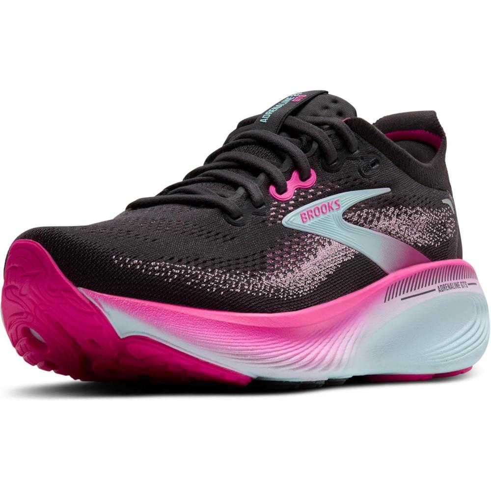 image:imageBrooks Womens Adrenaline GTS 25 Supportive Running ampamp Walking ShoeBlackCyber PinkIced Aqua