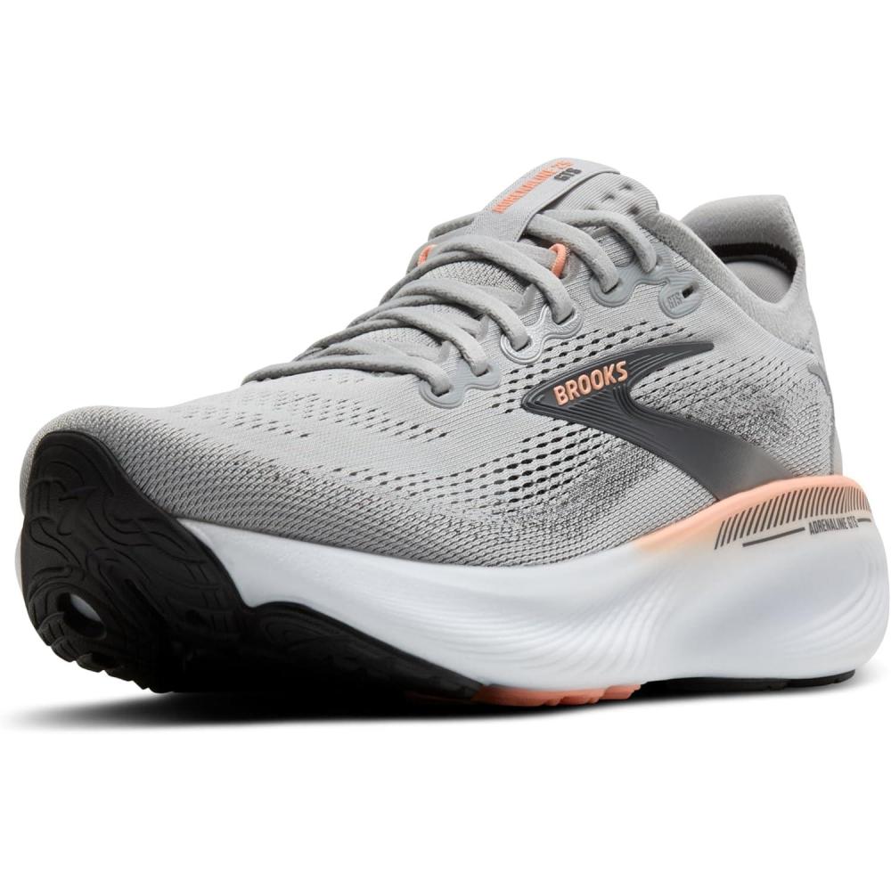 image:imageBrooks Womens Adrenaline GTS 25 Supportive Running ampamp Walking ShoeGreyBlackened PearlCoral