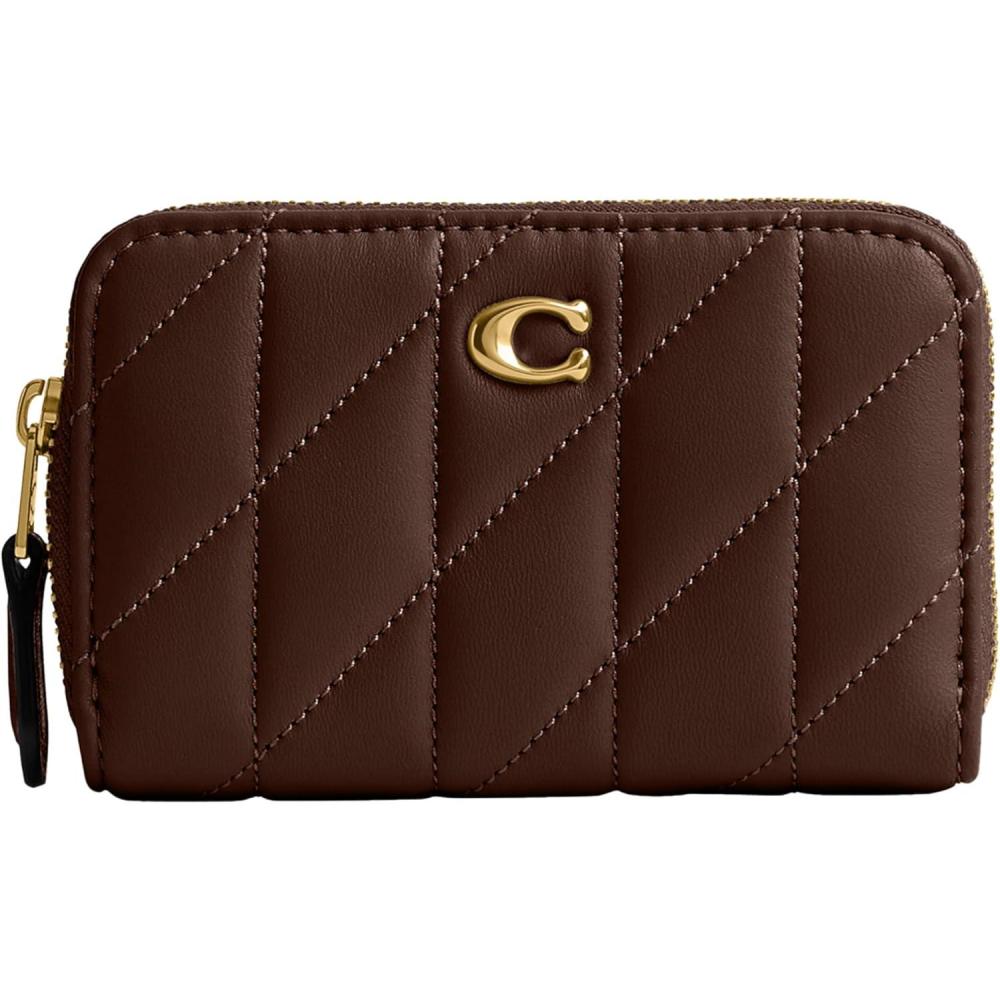 image:imageCOACH Womens Small Zip Around Card CaseB4Maple