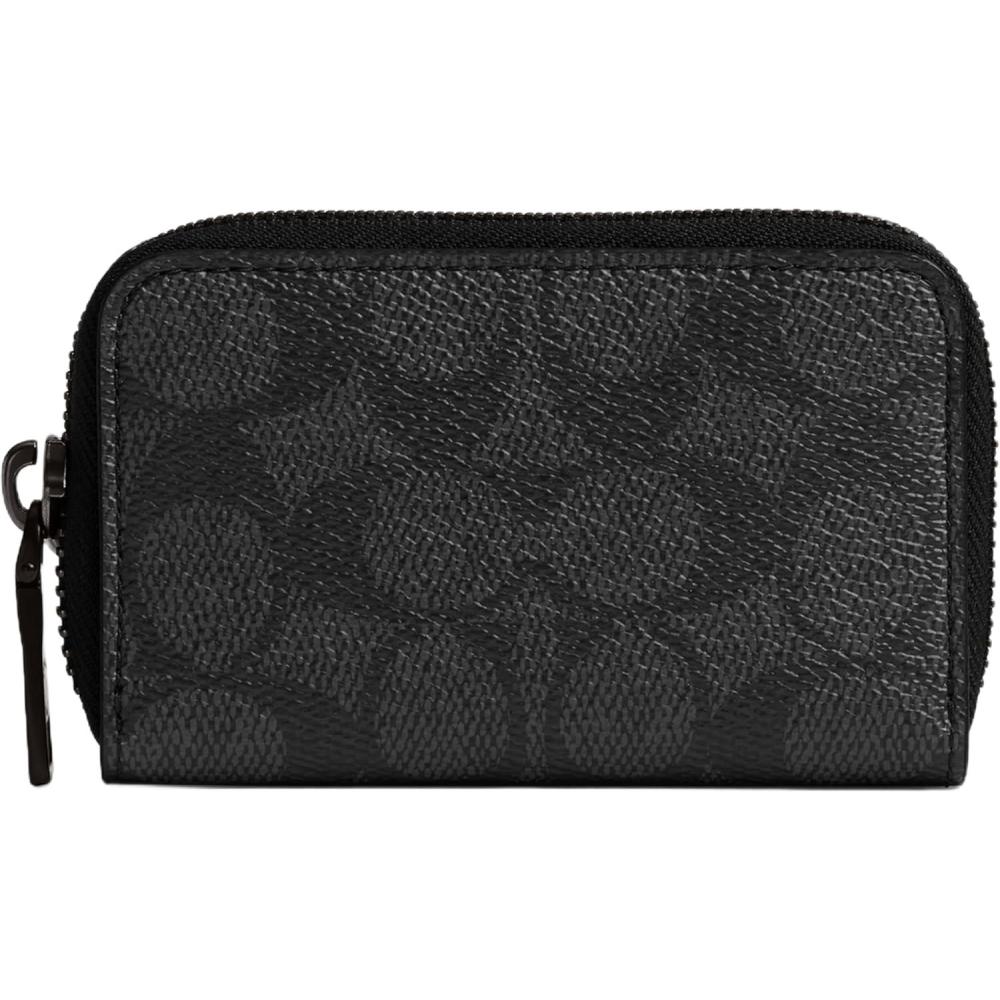 image:imageCOACH Womens Small Zip Around Card CaseCHARCOAL