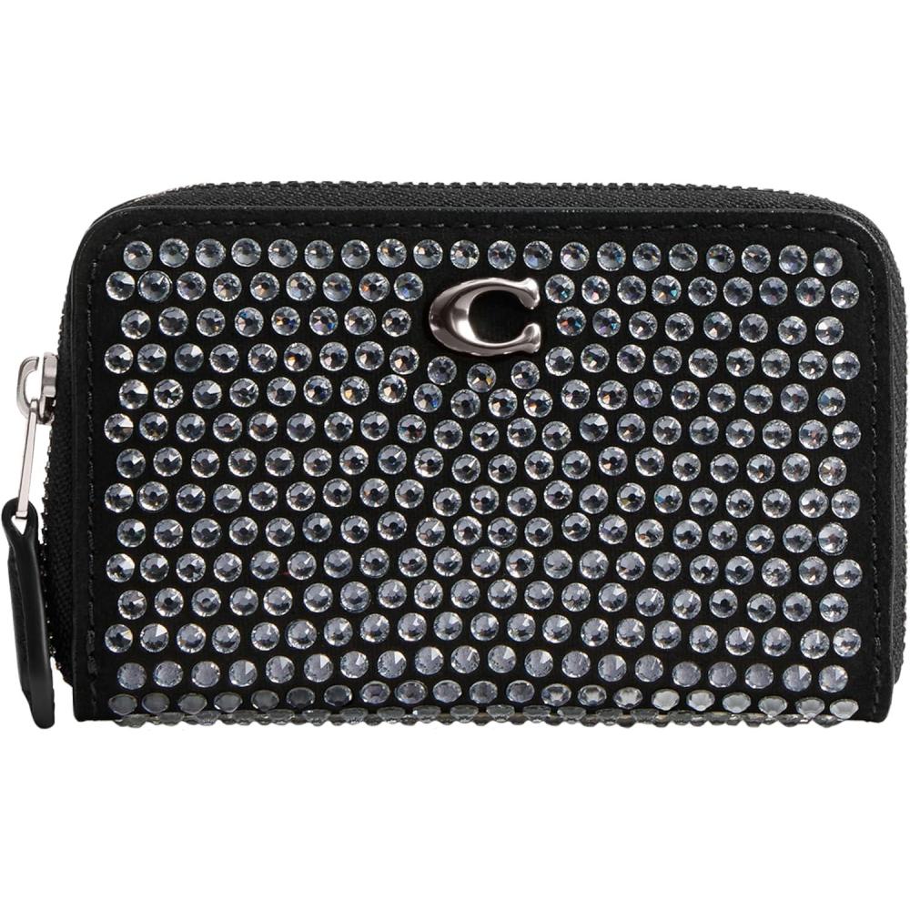 image:imageCOACH Womens Small Zip Around Card CaseLHBlack