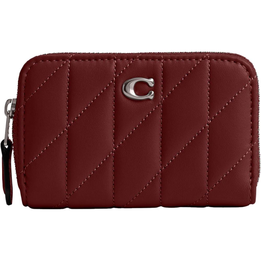 image:imageCOACH Womens Small Zip Around Card CaseLHDark Ruby