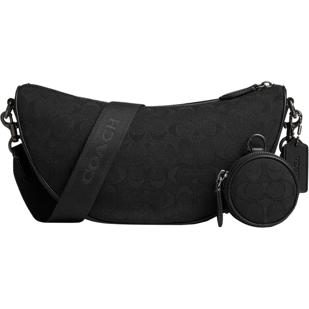 image:imageCOACH mens Hall Soft Sling Bag 45 in Signature JacquardBlack
