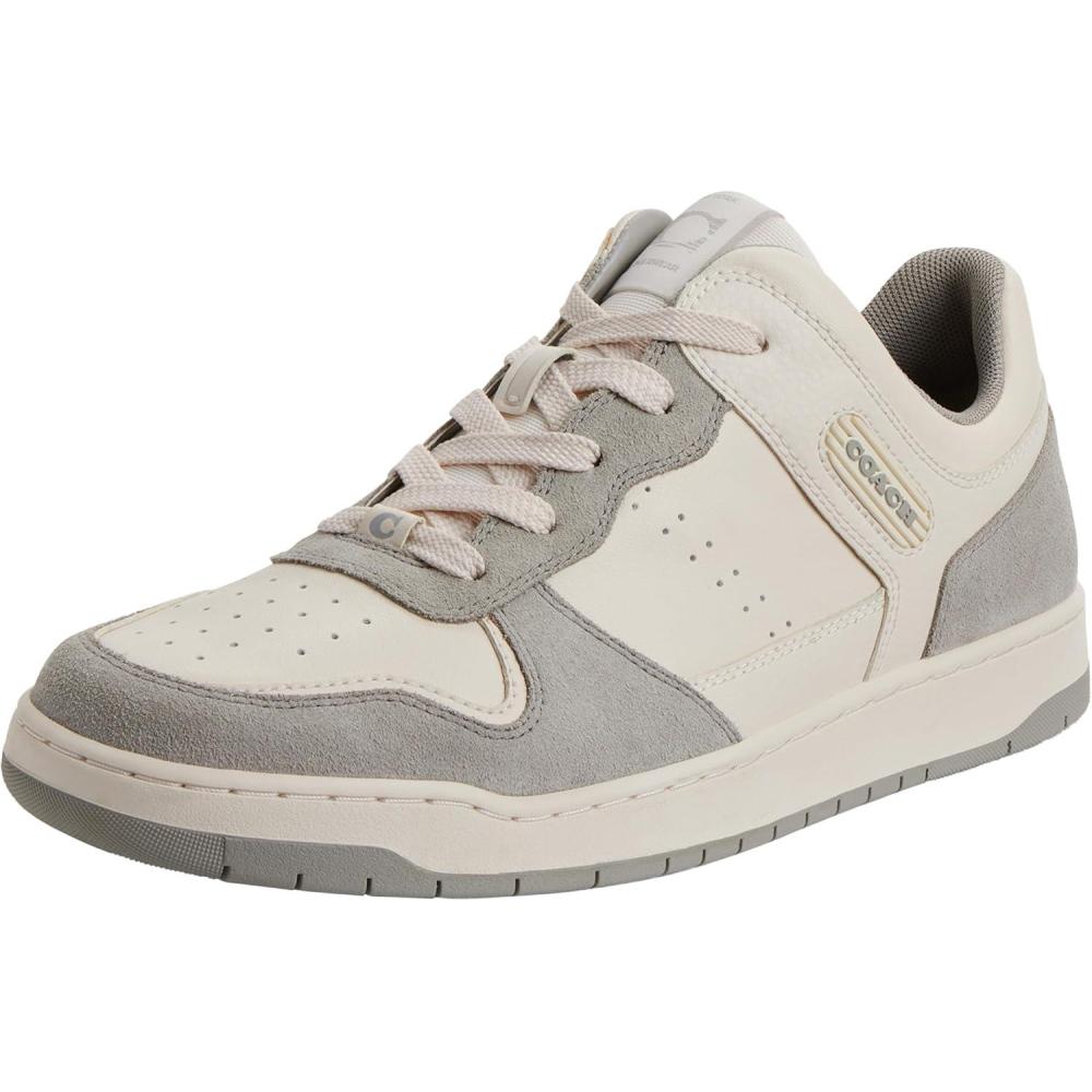 image:imageCoach Mens C201 Mixed Material SneakerChalkDove Grey