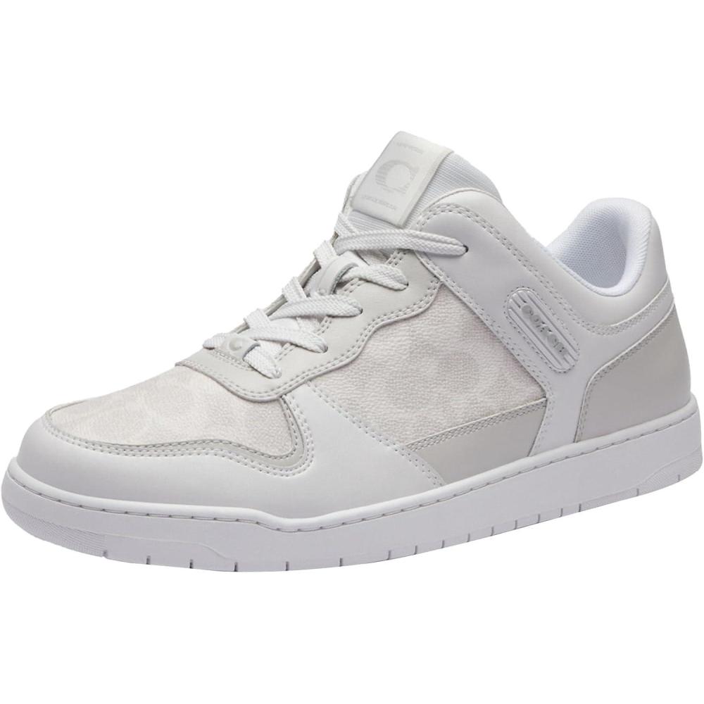image:imageCoach Mens C201 Mixed Material SneakerOptic WhiteGrey