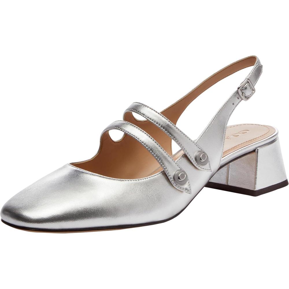 image:imageCoach Womens Winley Metallic Slingback Mary JaneCharcoalBlack