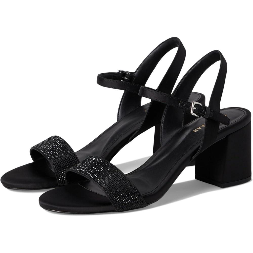 image:imageCole Haan Womens Josie Block Heel SandalBlack SatinCrystal