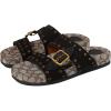 COACH Ally Suede Sandal Black/Oak 7 B (M)