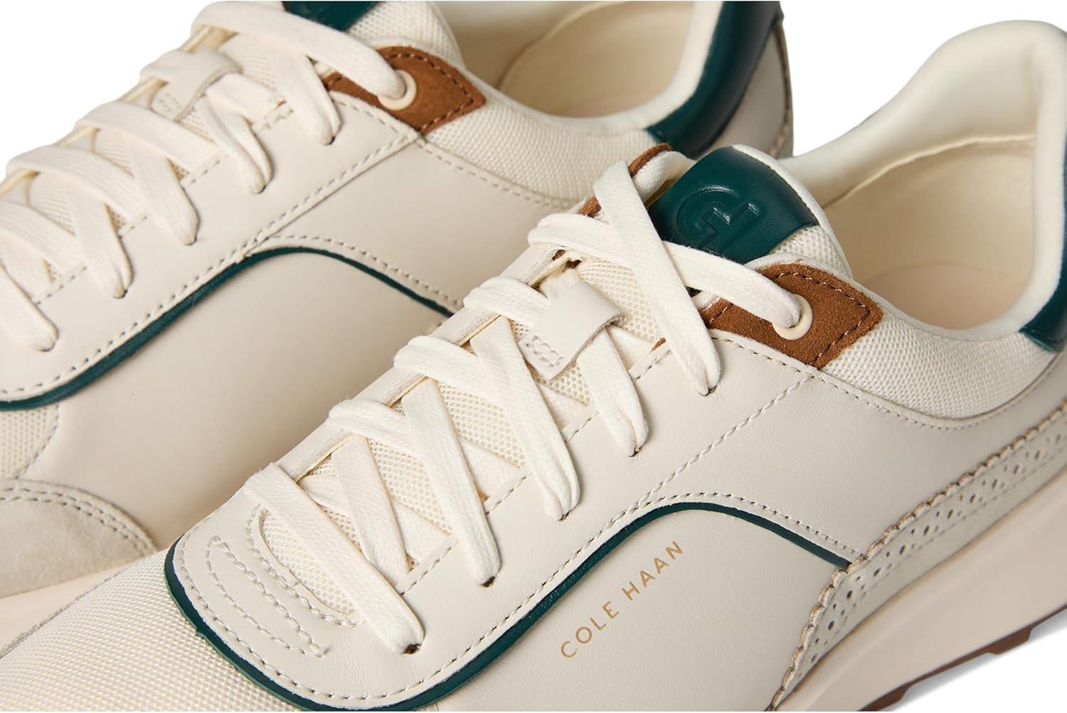 image:imageCole Haan Womens Grand Crosscourt Hallet Runners SneakerIvory MeshLeatherTobacco Suede