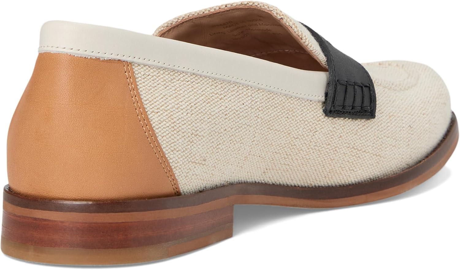 image:imageCole Haan Womens Lana Lux Penny Loafers Remastered FlatCanvasBlackIvroy