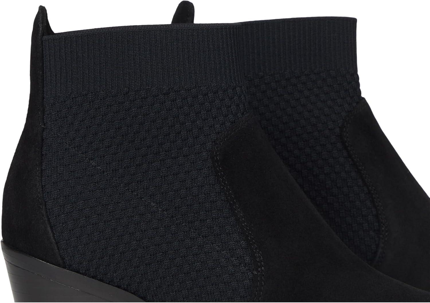image:imageCole Haan Womens Maggie 75mm Booties Black SuedeTonal Stretch Knit 9B US