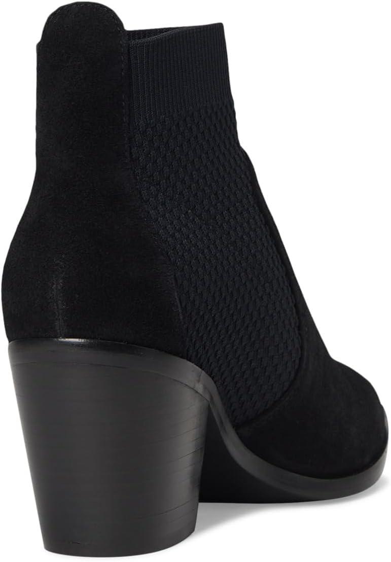 image:imageCole Haan Womens Maggie 75mm Booties Black SuedeTonal Stretch Knit 9B US