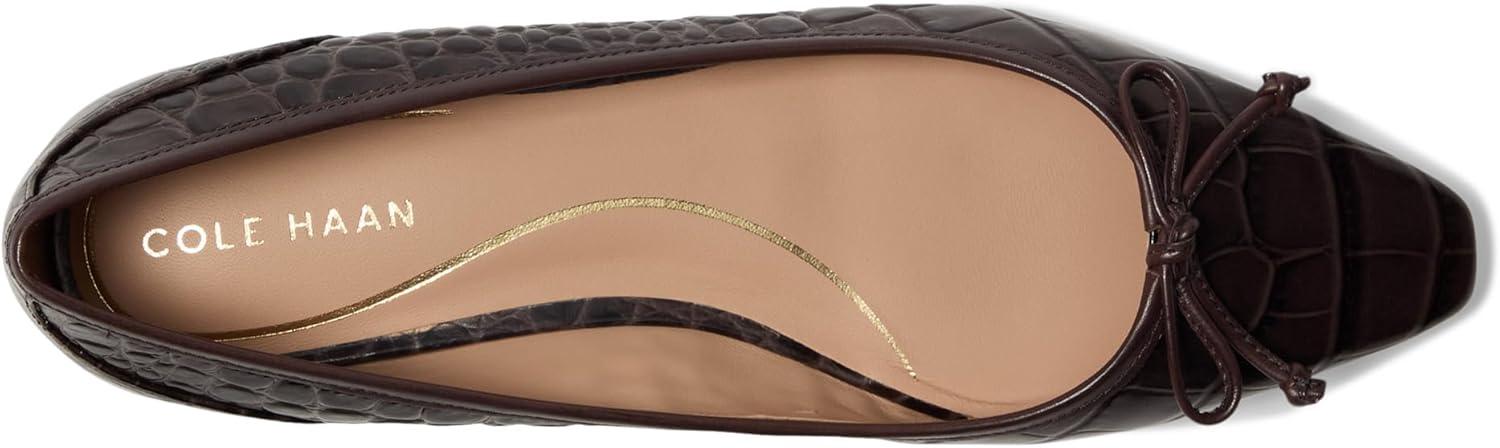 image:imageCole Haan Womens Paget Ballet FlatsDark Chocolate Croc Print Leather